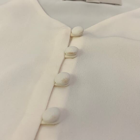 Loft Womens Slip Top Cream Sz. Small Sheer with Full Lining Feminine Lightweight - Picture 7 of 12